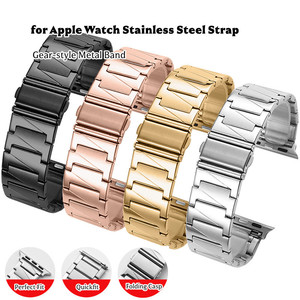 Correa <span class=keywords><strong>de</strong></span> Acero Inoxidable Estilo Engranaje para <span class=keywords><strong>Apple</strong></span> <span class=keywords><strong>Watch</strong></span>, Correa <span class=keywords><strong>de</strong></span> Repuesto Metálica Ajustable - Product Image 1