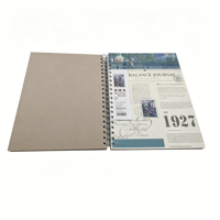 Carnet de notes A4 rétro artistique, couverture blanche et grise, 80 pages, reliure spirale, papier offset, cadeau, carnet de croquis, écriture manuscrite