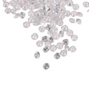 wholesale hot sell high quality natural white zircon round loose gemstone for jewelry