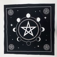 Pas cher prix 49*49cm autel magique cérémonie nappe Constellation noir velours Tarot nappe pour jeu de société