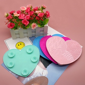 Heart-shaped <b>Silicone</b> Scrubbing Pad Eco-friendly Tear-resistant Soft Dual-use Makeup Brush Beauty Sponge Powder Puff Cleaning - Product Image 5