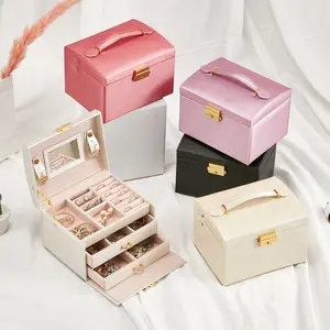Makeup Travel Jewelry Box Organizer Storage Box With Zipper Jewelry Storage Box Organizer