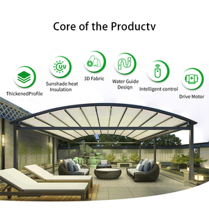 Toldo Plegable <span class=keywords><strong>para</strong></span> Techo, Motorizado, Retráctil, de PVC, Impermeable, Protección Solar y contra la Lluvia - Product Image 4