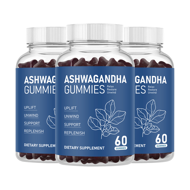 OEM Private Label Ashwaganda Support Vegan Gluten Free Gummy Dietary Supplement Ashwaganda Root Extract 60pcs Gummies