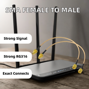 Connecteurs SMA Femelle à Montage sur Panneau vers Connecteur SMA Mâle, Câble Coaxial RG316, Rallonge d'Antenne, Câble Pigtail, Adaptateur - Product Image 2