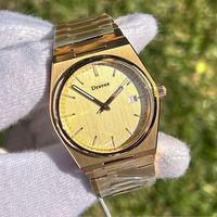 Jam Tangan Pria Fashion Gold PRX T137 Gerakan ETA Logo Dapat Disesuaikan Kalender Tahan Air Jam Tangan Kuarsa Baja Tahan Karat Relojes