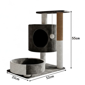 Árbol para Gatos de Madera de Lujo de 135 cm con un Amplio Nido para Gatos de una Sola Pieza, Venta al por Mayor de Fábrica para Gatos de Interior - Product Image 6