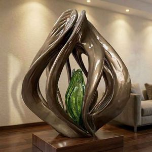 Grande sculpture en acier inoxydable en forme de pétales de fleurs blanches, moderne, peinte, résistante aux intempéries, élégante, décoration florale pour jardin, parc, centre commercial - Product Image 3
