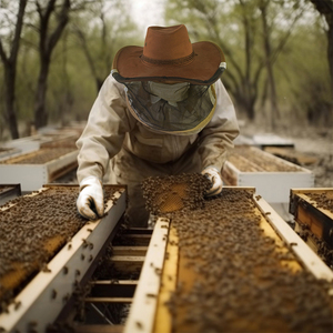 Juego de herramientas de apicultura para apicultores, incluye guantes de piel de cabra de nueva condición, raspador de colmena de acero inoxidable, sombrero de abeja para granjas de abejas - Product Image 5