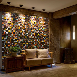 Panel de Pared de Mosaico de Madera Sólida, Tablones de Cedro Envejecido y Desgastado para Decoración de Paredes de Cafeterías, Bistrós y Barras <span class=keywords><strong>Vintage</strong></span> - Product Image 4