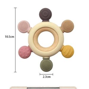 Anneau de dentition unisexe en silicone souple de qualité alimentaire et bois non toxique sans BPA pour nouveau-né - Product Image 6