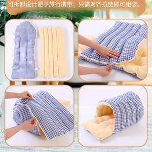 Winter Warm Cat Dog Bed Oval Plaid Pet Mat Thickened Soft Sleeping Bed For Small Pets Four Seasons Use - Product Image 3