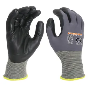 ENTE sarung tangan keselamatan kerja, sarung tangan kerja dilapisi nitril, pelindung keamanan, celup tanpa jari