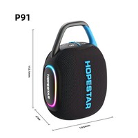 HOPESTAR P9115W Enceinte portable d'extérieur étanche IPX7 avec Bluetooth 5.3, son stéréo 2.0, USB, AUX, TF, pour le sport, avec lumière RGB
