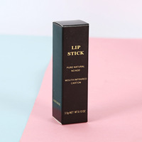 Boîte à gloss à lèvres en marbre noir mat personnalisée, emballage de marque privée pour cosmétiques, papier artistique, laminage mat, gaufrage, dossier