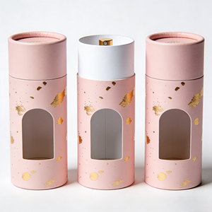 Eco Friendly <b>Biodegradable</b> Paper Tube with PET Inner, Recycled Cylinder Storage Box for Tea Nuts Dried Flower <b>Packaging</b> - Product Image 6