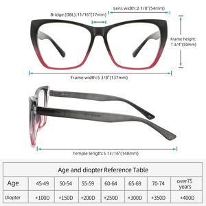 <span class=keywords><strong>Gafas</strong></span> de Lectura con Protección Anti-Luz Azul, Diseño Moderno Retro con Estampado de Ojo de Gato, Unisex, Gran Tamaño, para <span class=keywords><strong>Presbicia</strong></span> - Product Image 2