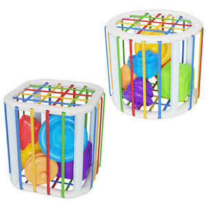 Giáo dục ABS đồ chơi Montessori cảm giác Cube Rattle trò chơi cho hình dạng SORTER với kết cấu quả bóng cảm giác bóng hoạt động - Product Image 1