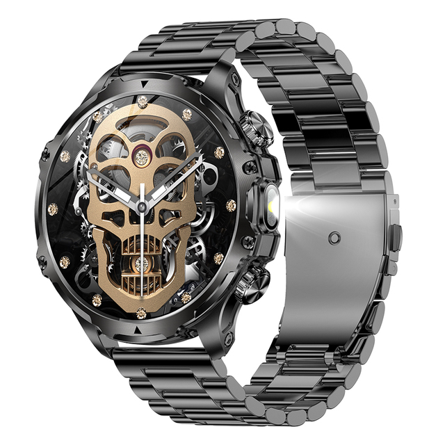 2025 AK75 Smart Watch 1.85Inch Flashlight Waterproof Blood Pressure Blood Oxygen 700mAh Battery Men Outdoor Sports Smartwatch