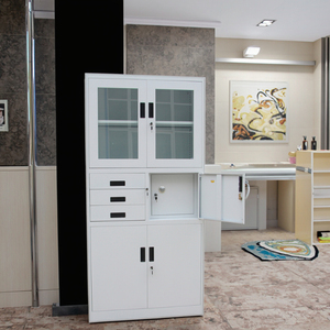 Thiết kế hiện đại cửa kính thép Tủ hồ sơ kim loại lưu trữ 3 ngăn kéo tủ Thép đa chức năng với hộp an toàn - Product Image 6