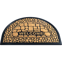 Tapis de porte antidérapant moderne en caoutchouc Viair avec motif en relief, tapis d'entrée intérieur/extérieur pour hôtels, lavable et rembourré