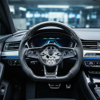 Volant de voiture sport à 3 branches en cuir et fibre de carbone Volkswagen pour CC/Magotan/Tiguan/Passat - Ajustement parfait