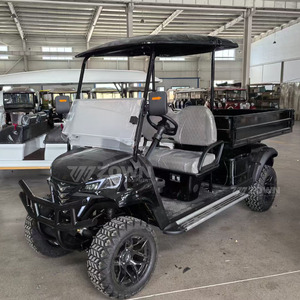 Bright Red Electric Utility Golf Cart With Cargo <b>Box</b> Waterproof Canopy For Factory Park Daily Goods Transport Work Vehicle - Product Image 3