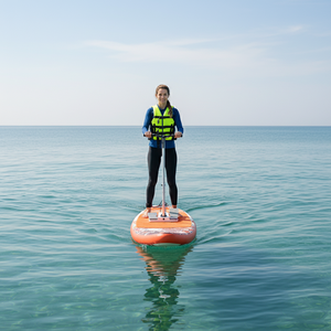 Planche à pagaies <span class=keywords><strong>gonflable</strong></span> QIQU Stable en PVC avec guidon, idéale pour les débutants, pliable et légère - Product Image 1