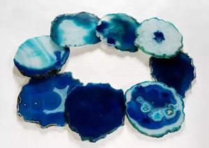 Juego de Posavasos de Ágata Natural Azul, Tapete Irregular de Piedra de Resina para Bebidas, Decoración de Mesa Reutilizable para el Hogar, Hotel, Bar - Product Image 2