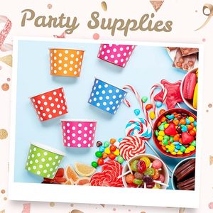 vasos de helado de calidad alimentaria, vasos de gelato con lunares - Product Image 2