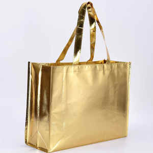 批发定制标志印刷粉色金属无纺布聚丙烯手提袋可重复使用广告手提袋 - Product Image 3