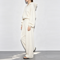 Ensemble de survêtement personnalisé pour femme, coupe oversize, avec sweat à capuche zippé et pantalon de jogging à jambes larges, deux pièces, style loungewear et streetwear, marque privée