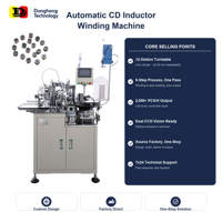 Machine d'enroulement entièrement automatique pour inducteurs de puces CD avec pompe à engrenages PLC, roulement DH, 220V 3.5KW, garantie 1 an, origine Guangdong