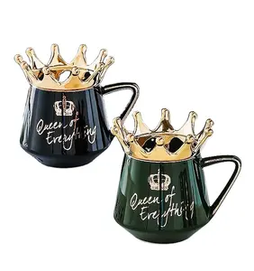 Tripe Crown, Taza de cerámica para el vientre grande, jarra, soporte para teléfono, juego de tazas, tazas con tapa de soporte para teléfono móvil