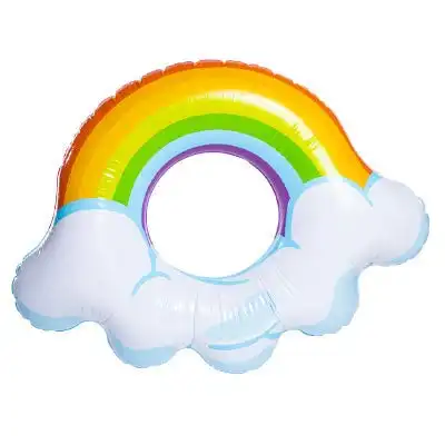 Kids Adult Swim Circle Float Pool Beach Water Play Equipment Baby Inflatable Smiley Clouds Swim Ring Tube Swimming Ring