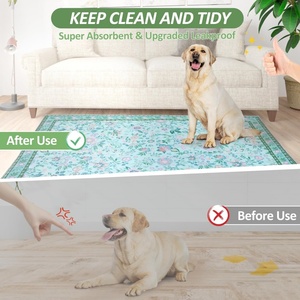 Tapis d'apprentissage de la propreté lavables pour <span class=keywords><strong>chiens</strong></span>, super absorbants <span class=keywords><strong>et</strong></span> réutilisables, avec motifs floraux, pour l'entraînement des <span class=keywords><strong>chiots</strong></span>, pour le sol, le canapé <span class=keywords><strong>et</strong></span> le lit, 18"x 24" - Product Image 5