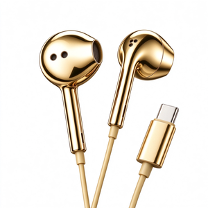 Écouteurs Chrome entièrement dorés, écouteurs filaires Chrome, écouteurs Type C, écouteurs filaires USB C, écouteurs filaires argentés - Product Image 6