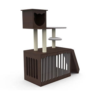 Harga kompetitif furnitur hewan peliharaan mewah kayu rumah kucing dengan Sisal menggaruk Post kucing menara Kondominium memanjat bingkai dalam ruangan kucing pohon - Product Image 5
