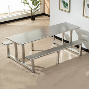 Stainless Steel Dining <b>Table</b> Oblong Durable Restaurant <b>Table</b> For School Factory Canteen Multi Person Seating - Product Image 3