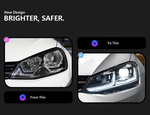 Faro a LED per Volkswagen <span class=keywords><strong>Golf</strong></span> <span class=keywords><strong>7</strong></span> 2013-2017, Aggiornamento con Temperatura 8000K, Nuovo Faro Anteriore Gti <span class=keywords><strong>Golf</strong></span> <span class=keywords><strong>7</strong></span> Mk <span class=keywords><strong>7</strong></span> Rosso, Compatibile con Auto VW - Product Image 3