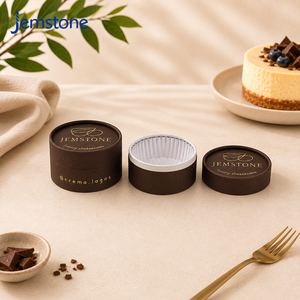 Boîte à gâteau cylindrique en carton recyclable personnalisée, qualité alimentaire, emballage en tube de papier kraft pour pâtisserie, boulangerie - Product Image 2