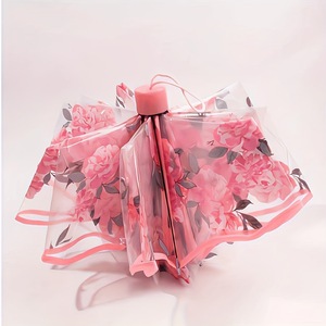 <span class=keywords><strong>Parapluie</strong></span> <span class=keywords><strong>pliant</strong></span> <span class=keywords><strong>transparent</strong></span> à motif fleur de cerisier, créatif, style influenceur, tendance Ins, pour étudiant, épaissi, motif forêt - Product Image 6