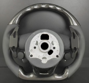 Volante de Fibra de Carbono Estilo RS con Botón de Cuero Perforado Compatible con <span class=keywords><strong>Audi</strong></span> Serie A3/A4/Q5/A7/Q3/Q5/RS - Product Image 2