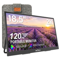 Écran portable externe 18,5 pouces QHD 1440P 120Hz IPS 100% SRGB HDR Freesync, écran mat pour ordinateur portable, deuxième moniteur de bureau