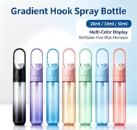 Flacon pulvérisateur à crochet de 20 ml, flacon vide pour désinfectant pour les mains, mini flacon de parfum à brume fine, rechargeable, portable pour les voyages, recyclable pour animaux de compagnie
