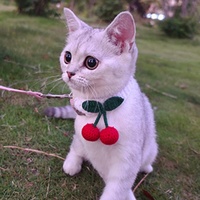 Vente en gros de foulards/bandanas pour animaux de compagnie KIVA faits à la main en coton tricoté à la main avec des fleurs pour chats et chiens, accessoires de fête