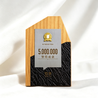 Plaque personnalisée en bois et métal, plaque en bois naturel et aluminium brossé, badges dorés, trophée de reconnaissance d'entreprise, cadeaux souvenirs, ODM
