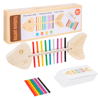 Juguete Educativo Montessori para Niños Pequeños, Rompecabezas de Madera con Forma de Espina de Pescado, Ayuda Didáctica para el Aprendizaje de Colores
