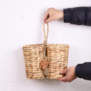 Cesta colgante <span class=keywords><strong>de</strong></span> jacinto <span class=keywords><strong>de</strong></span> agua Cesta <span class=keywords><strong>de</strong></span> pared tejida natural para jardín al aire libre <span class=keywords><strong>terraza</strong></span> balcón Planta ecológica 2 divisores - Product Image 4