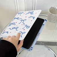 iPad 10.2/12.9 Inch Generasi ke-6 PC+Silicone Bow Knot Cover Tempat Pensil Pelindung Kamera Casing Tablet Merek OEM Garansi 6 Bulan